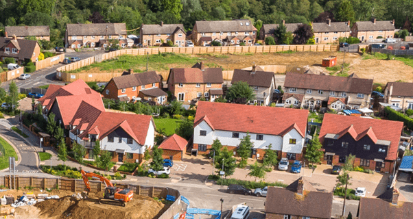 Aerial view of Site D in between sites B and C